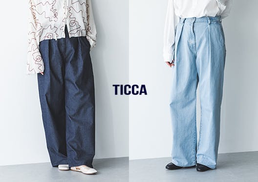 TICCA / ティッカ / タックワイドデニムの画像