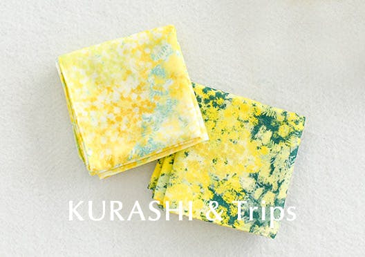 KURASHI&Trips / ミモザ柄のガーゼハンカチの画像