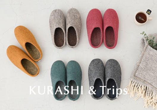 KURASHI&Trips / ウール素材のあったかルームシューズの画像